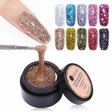 Gel Uv Semi Glitter Construccion Uñas Gelificadas